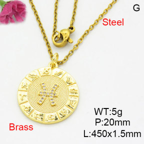 Fashion Brass Necklace  F3N404169aaik-G030