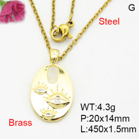Fashion Brass Necklace  F3N404170aahp-G030