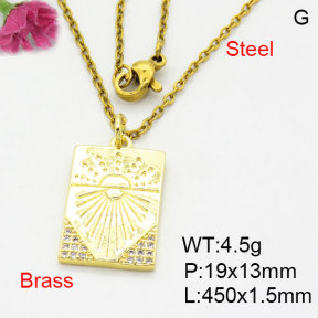 Fashion Brass Necklace  F3N404171aaik-G030