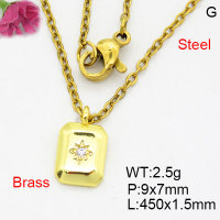 Fashion Brass Necklace  F3N404173aahi-G030