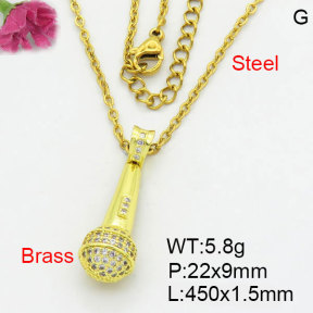 Fashion Brass Necklace  F3N404175aakh-G030