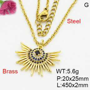 Fashion Brass Necklace  F3N404176aaji-G030
