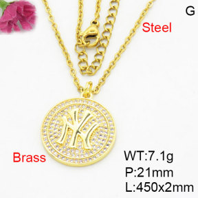 Fashion Brass Necklace  F3N404180vbmb-G030