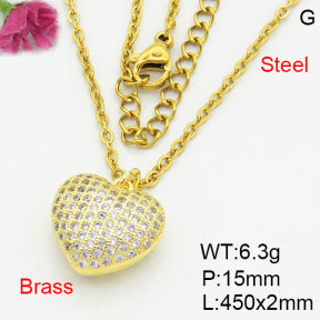 Fashion Brass Necklace  F3N404181aakm-G030
