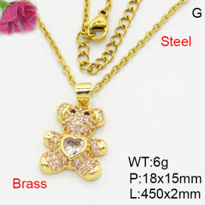 Fashion Brass Necklace  F3N404183bbmh-G030