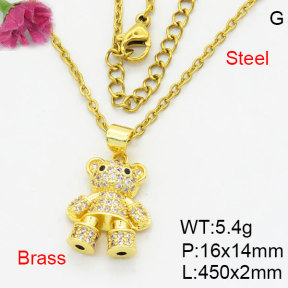 Fashion Brass Necklace  F3N404184aaki-G030