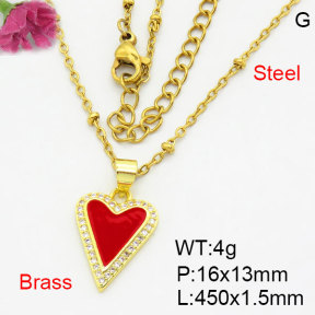 Fashion Brass Necklace  F3N404186aaik-G030