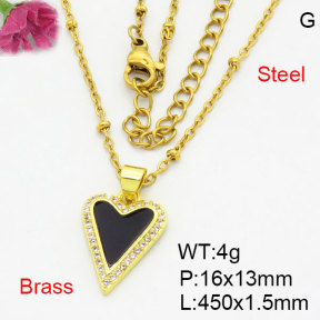 Fashion Brass Necklace  F3N404187aaik-G030