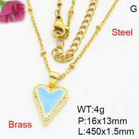 Fashion Brass Necklace  F3N404189aaik-G030