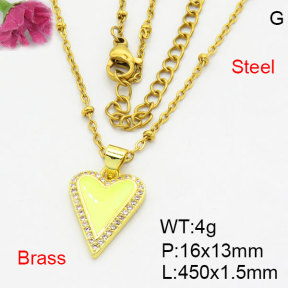 Fashion Brass Necklace  F3N404191aaik-G030
