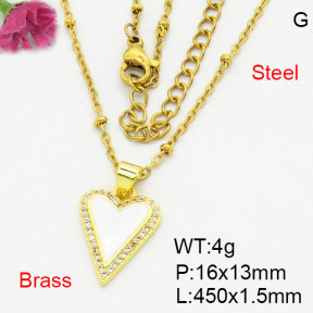 Fashion Brass Necklace  F3N404193aaik-G030