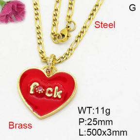 Fashion Brass Necklace  F3N404194aakp-G030
