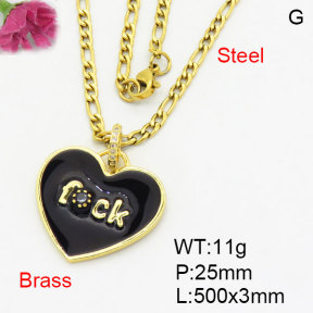 Fashion Brass Necklace  F3N404195aakp-G030