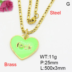 Fashion Brass Necklace  F3N404197aakp-G030