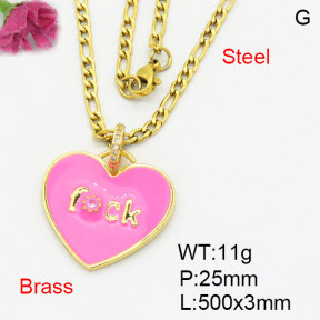 Fashion Brass Necklace  F3N404198aakp-G030