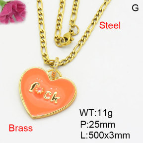 Fashion Brass Necklace  F3N404199aakp-G030