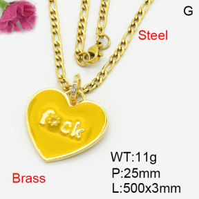 Fashion Brass Necklace  F3N404200aakp-G030