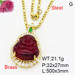 Fashion Brass Necklace  F3N404204ahlv-G030