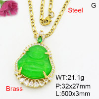 Fashion Brass Necklace  F3N404205ahlv-G030