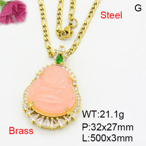 Fashion Brass Necklace  F3N404207ahlv-G030