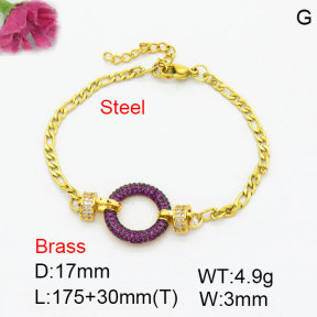 Fashion Brass Bracelet  F3B404692bhhn-G030