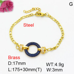 Fashion Brass Bracelet  F3B404693bhhn-G030