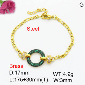 Fashion Brass Bracelet  F3B404694bhhn-G030