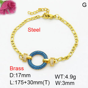 Fashion Brass Bracelet  F3B404695bhhn-G030