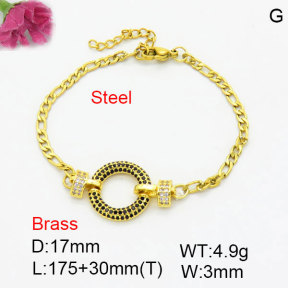 Fashion Brass Bracelet  F3B404696bbom-G030