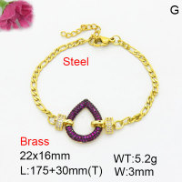 Fashion Brass Bracelet  F3B404698bhii-G030
