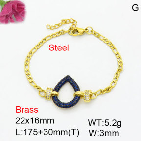 Fashion Brass Bracelet  F3B404699bhii-G030