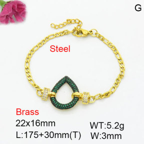Fashion Brass Bracelet  F3B404700bhii-G030