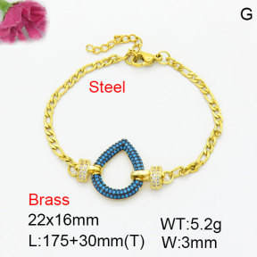 Fashion Brass Bracelet  F3B404701bhii-G030