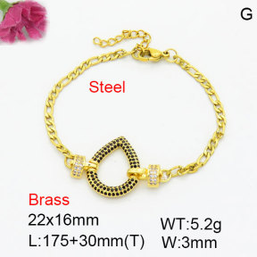 Fashion Brass Bracelet  F3B404702vbpb-G030