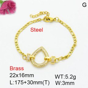 Fashion Brass Bracelet  F3B404703bbop-G030