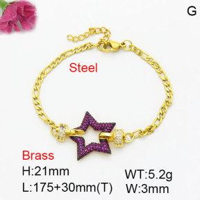 Fashion Brass Bracelet  F3B404704bhia-G030