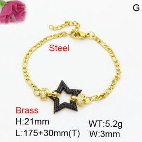 Fashion Brass Bracelet  F3B404705bhbm-G030