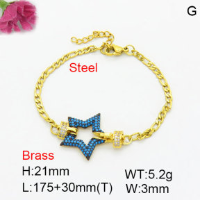 Fashion Brass Bracelet  F3B404708bhia-G030