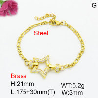Fashion Brass Bracelet  F3B404709bbon-G030