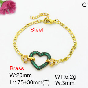 Fashion Brass Bracelet  F3B404712bhik-G030
