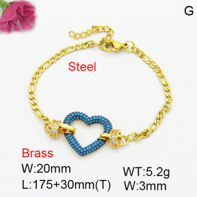 Fashion Brass Bracelet  F3B404713bhik-G030