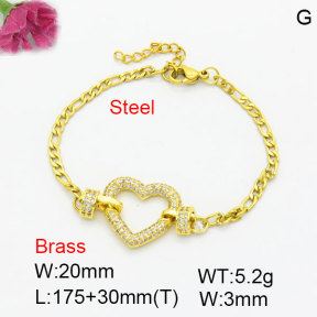 Fashion Brass Bracelet  F3B404715vbpb-G030