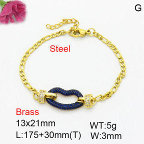 Fashion Brass Bracelet  F3B404717bhhk-G030