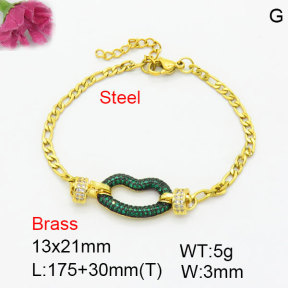 Fashion Brass Bracelet  F3B404718bhhk-G030