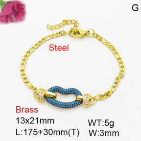 Fashion Brass Bracelet  F3B404719bhhk-G030