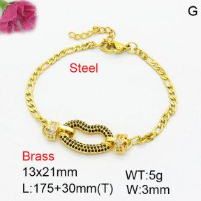 Fashion Brass Bracelet  F3B404720bbok-G030