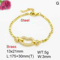 Fashion Brass Bracelet  F3B404721bbok-G030