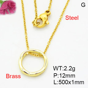 Fashion Brass Necklace  F3N200148aahm-G030