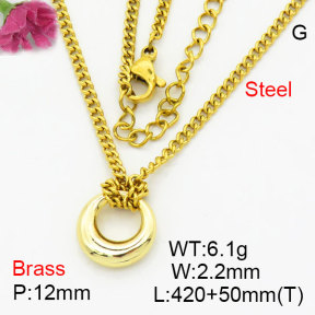 Fashion Brass Necklace  F3N200150aahm-G030