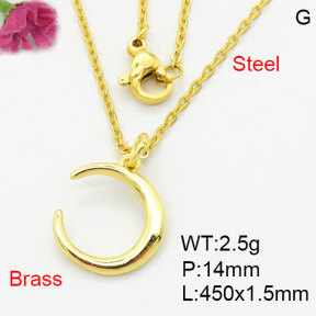 Fashion Brass Necklace  F3N200151aahm-G030